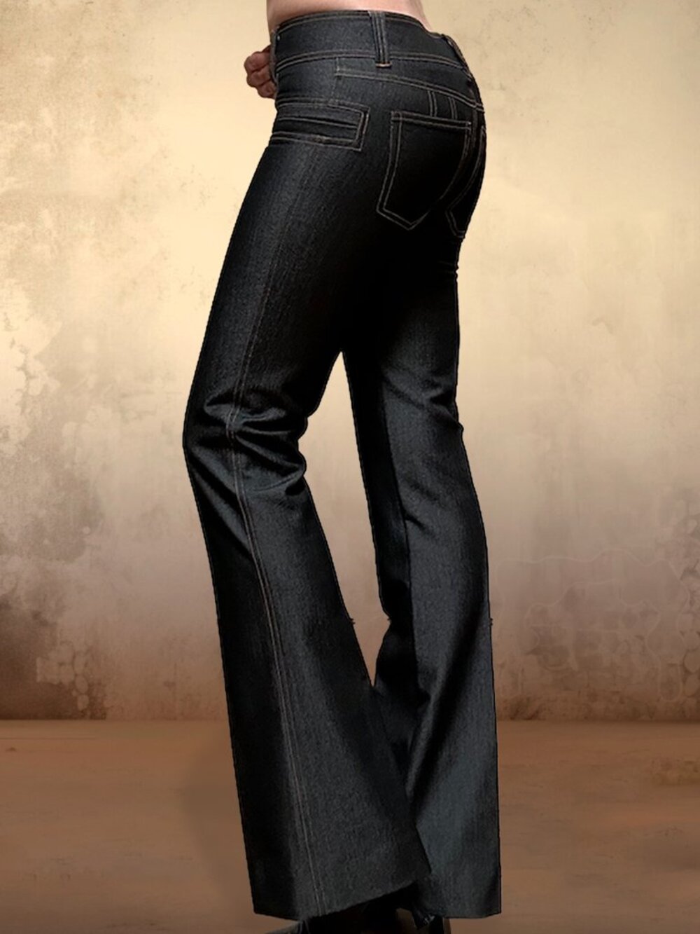 Caché Contour Collection – Midnight Blue-Grey Fashion Denim Bootcut Jeans